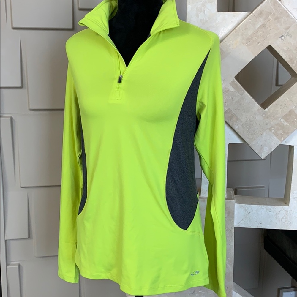 Champion jacket jogger top green gray athletic running lightweight Size Large